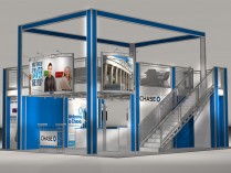 Tradeshow Double Decker Booth Rental | TR3030 Variation A Right