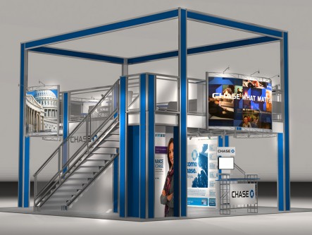 Tradeshow Double Decker Booth Rental | TR3030 Variation A Upper Left 2