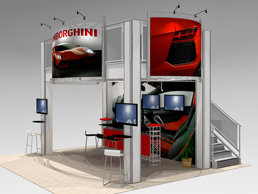 1-Front_view_ME_trade_show_double_deck_design_two_story_1