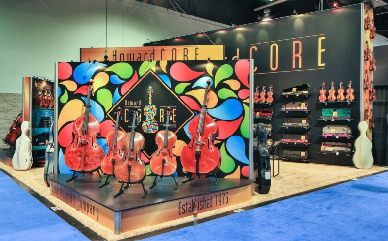 Beautiful graphics on a trade show display that presents products