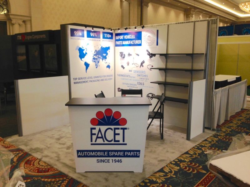 Cost effective trade show rental for product display with graphics