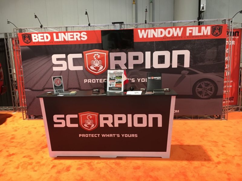 Effective graphic design on a 20 ft trade show exhibit
