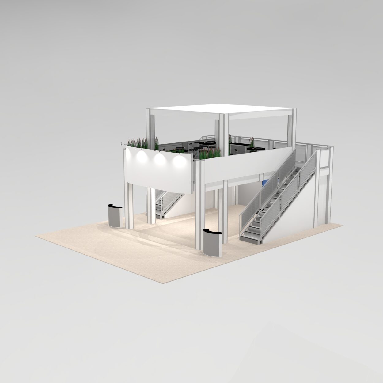 Outdoor Two Story Double Deck Exhibit Structures For Trade Shows And ...