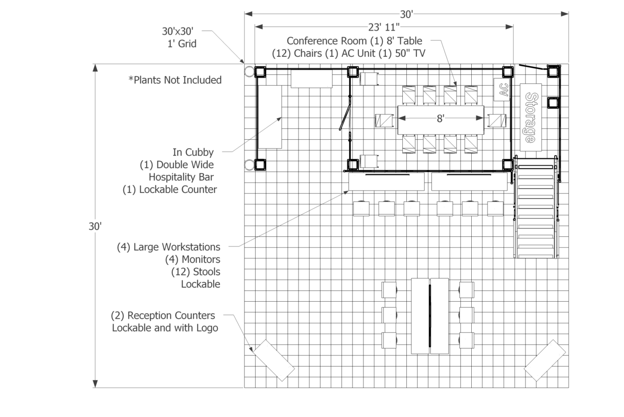 Plan view lower level conference room