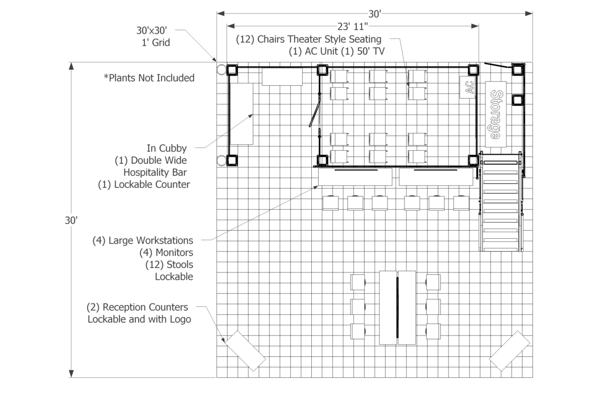 Plan view_Lower Level Theatre Seating Option 2